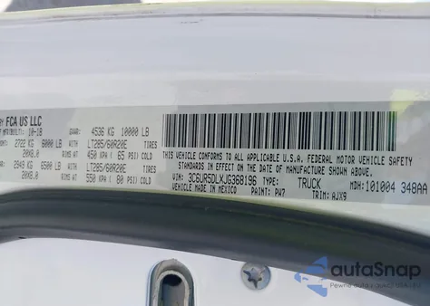2018 Ram 2500 Lone Star 4X4 6'4 Box from USA, damaged, VIN 3C6UR5DLXJG368196
